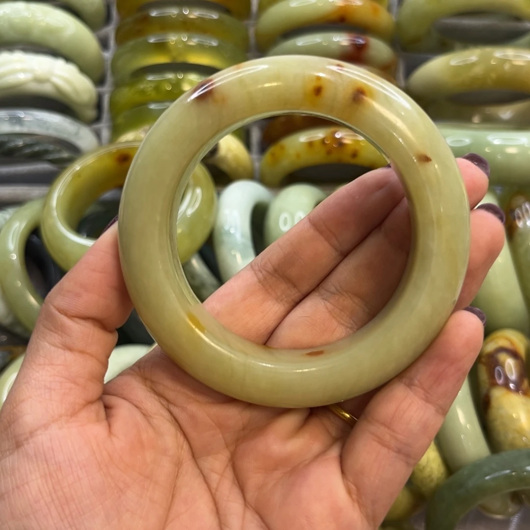 未镶嵌蛇纹石玉手镯22号56.3