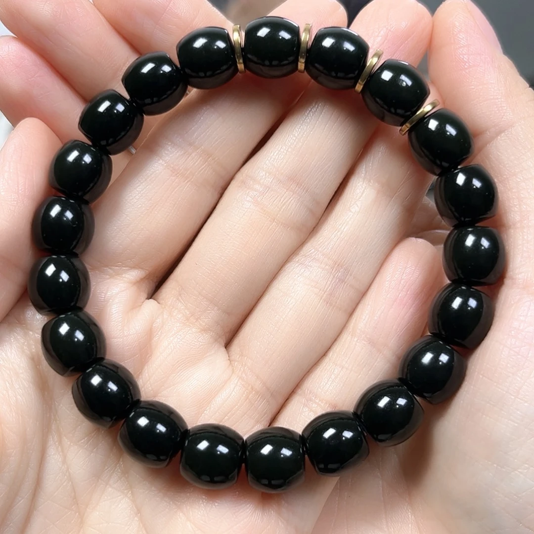 和田玉未镶嵌手链卡10鼓珠珠宝级货头