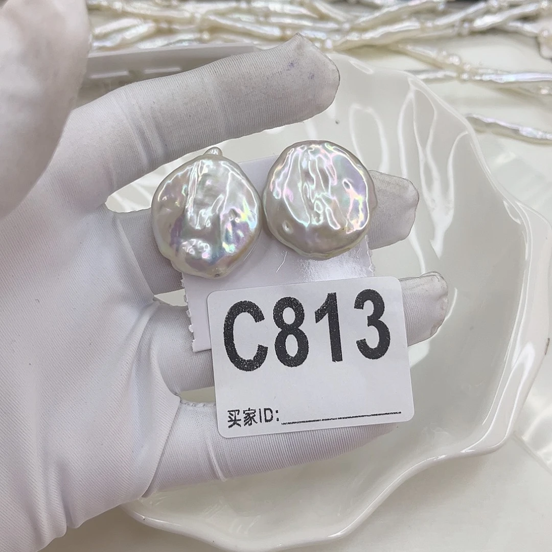 淡水珍珠耳饰银S925镶嵌