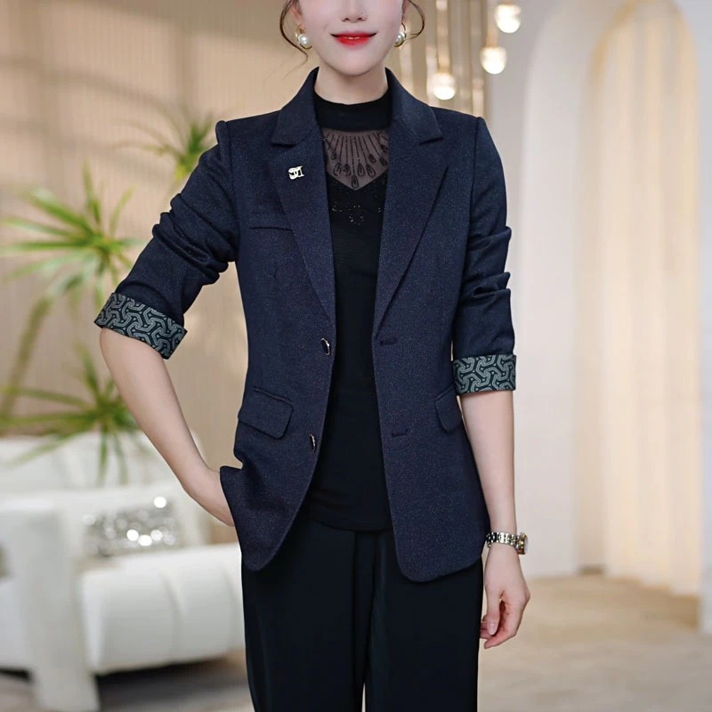 【莫瑞定制】中年妈妈西装外套女2025年新款干练百搭大码春秋上衣
