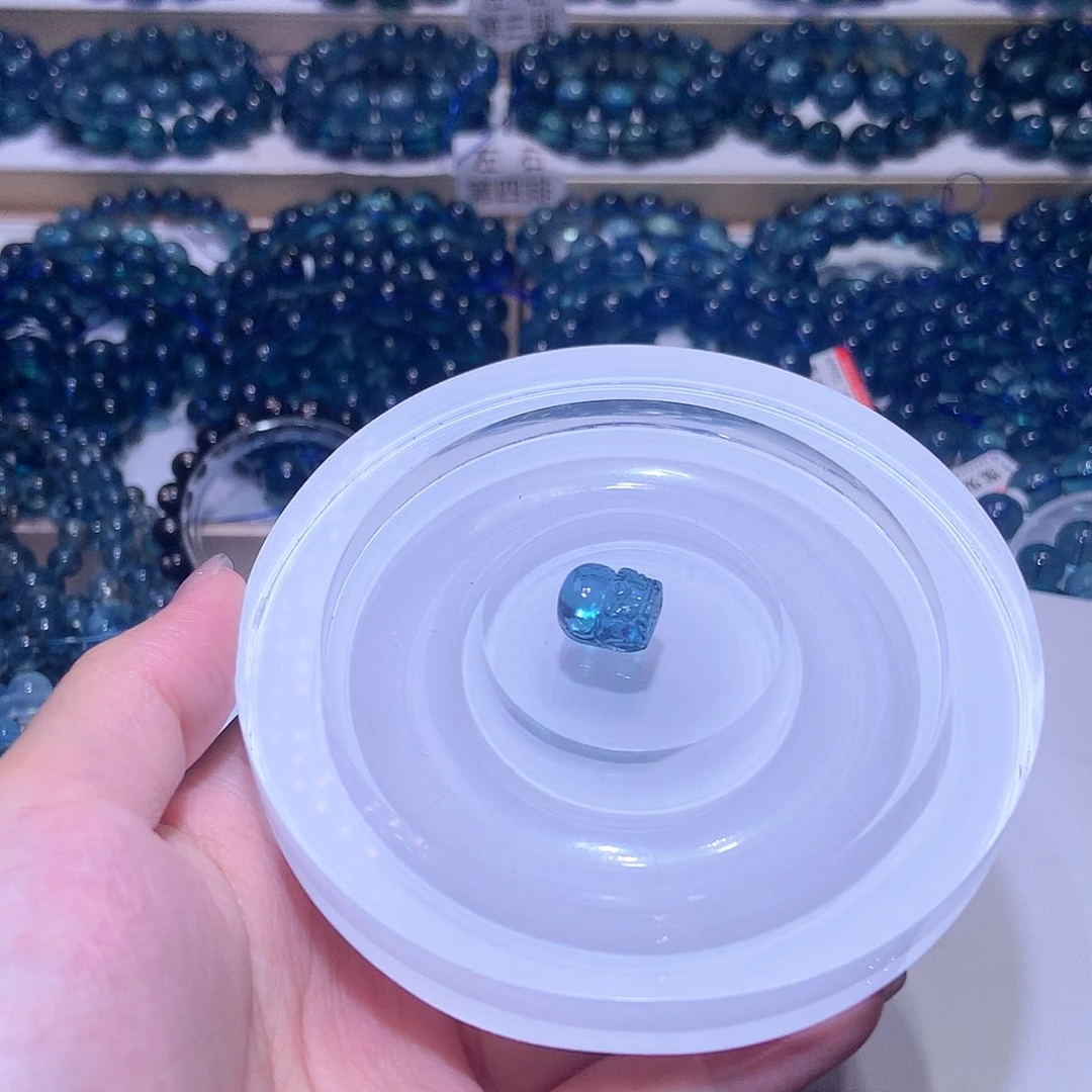 水晶手串未镶嵌j***?魔鬼蓝貔貅宝宝7.3mm