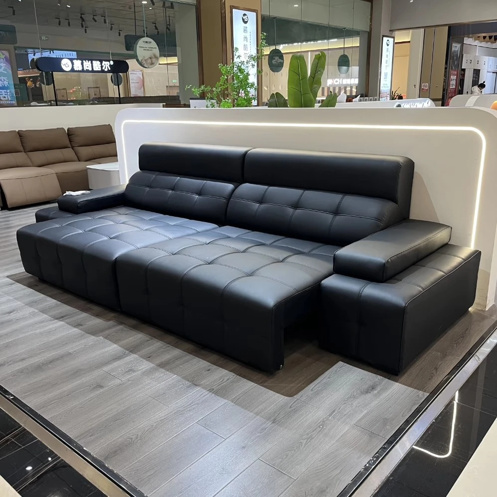 【新款电动劳伦斯】意式双人高靠背升级劳伦斯电动平推真皮功能沙发