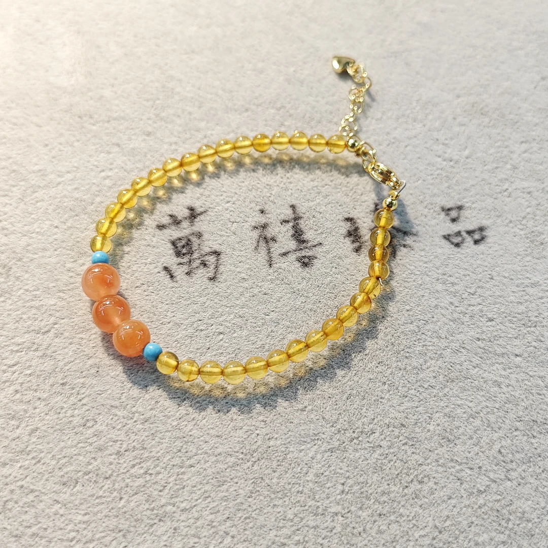 4mm南红蜜蜡手串J026 fyg