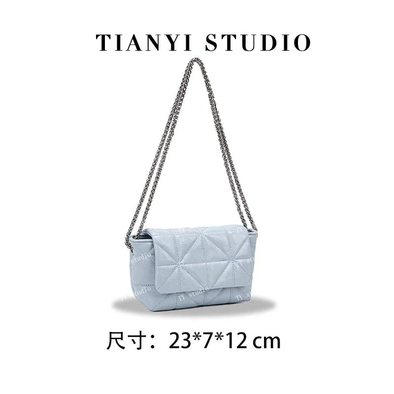 【TY】QYX-81504-天青蓝 轻奢高级韩版单肩潮流时尚简约女包