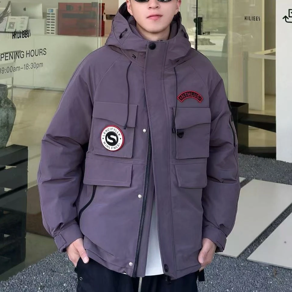 9813#冬季新款工装连帽户外防风加厚-非标（无水洗标）