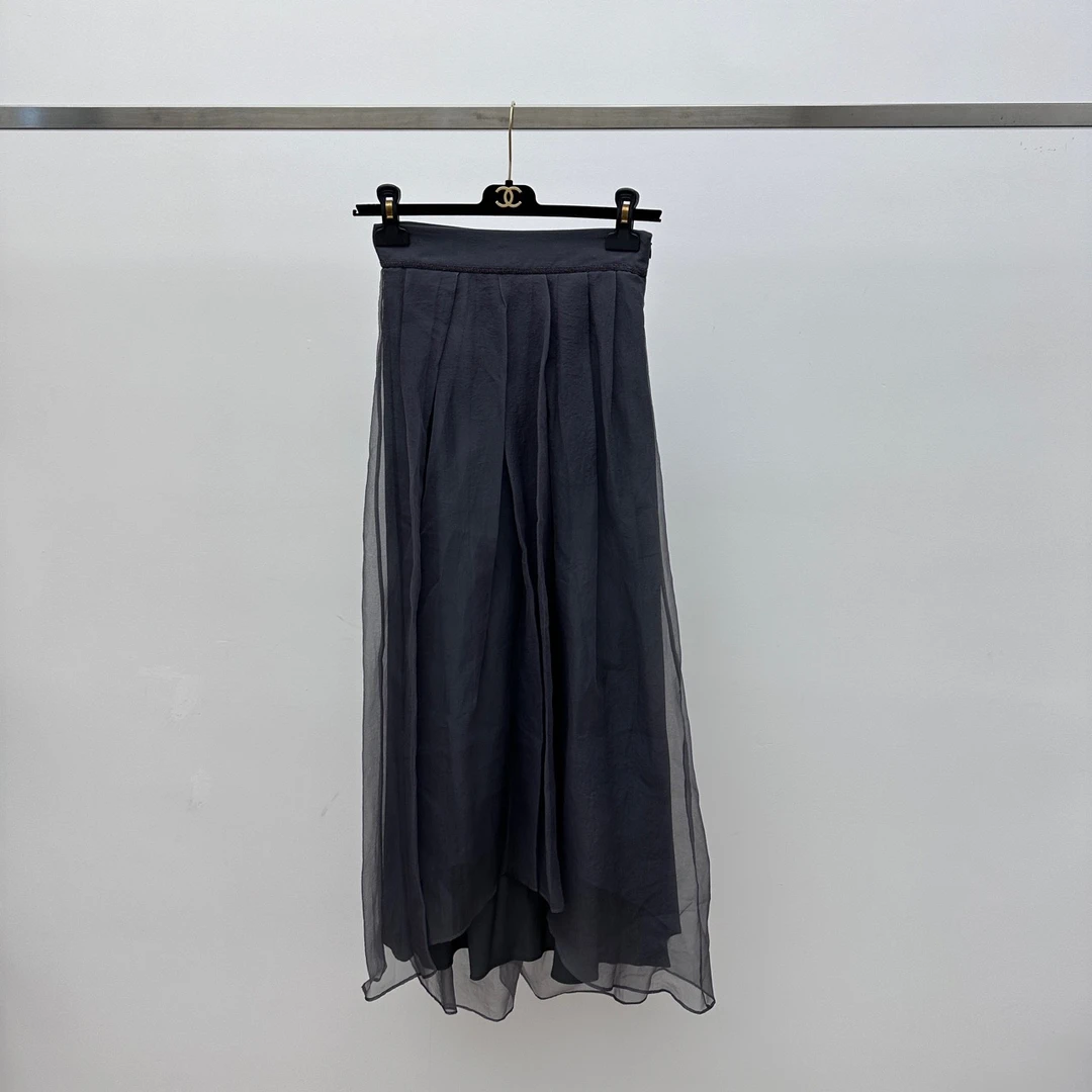 未使用 Brunello Cucinelli/布鲁内洛·库奇内利 灰纱裙36码02760