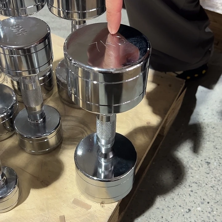 全新电镀纯钢哑铃7公斤一对