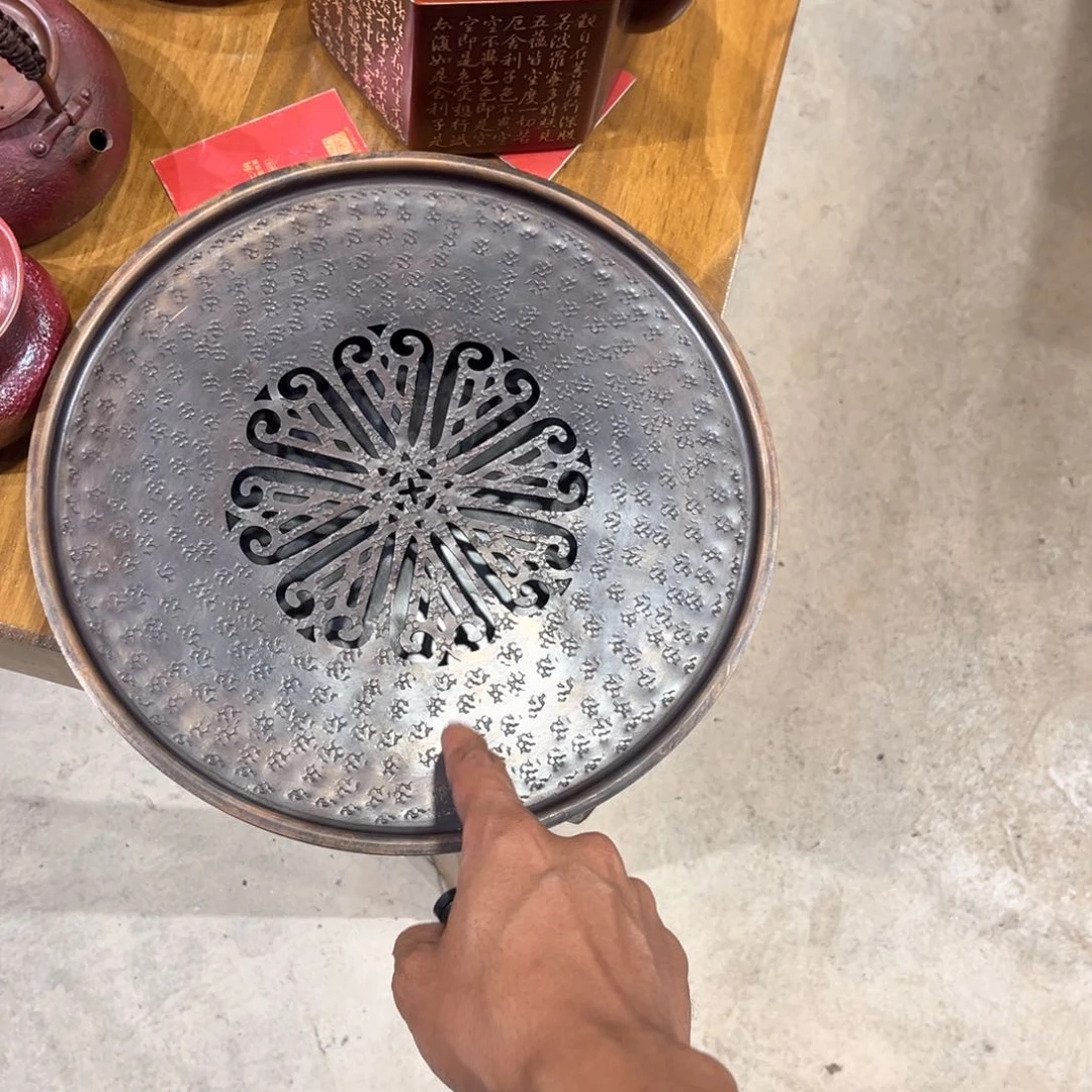 30圆复古茶盘手工锻打工艺