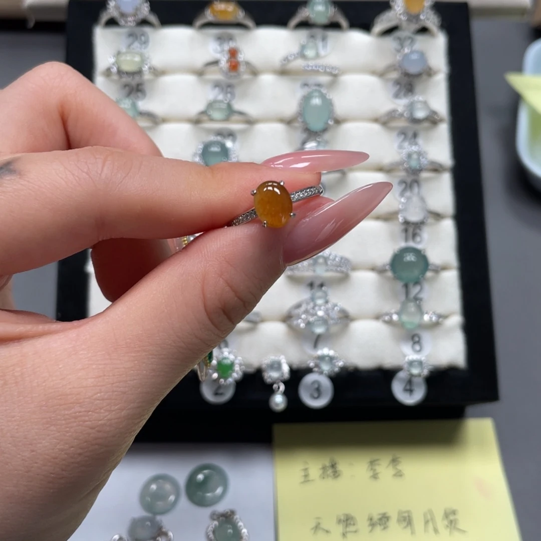 翡翠银S925镶嵌戒指9999121