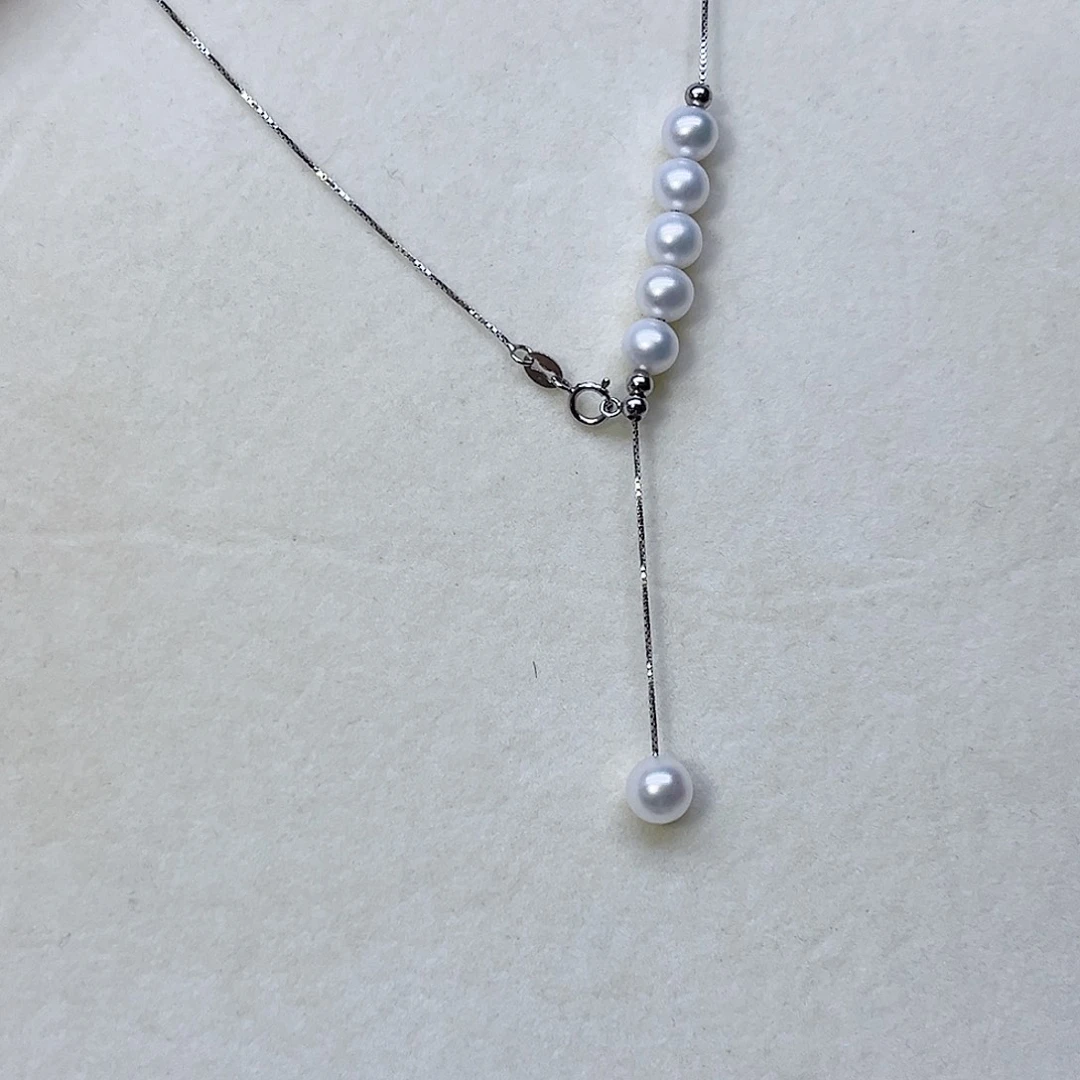 颈饰银S925镶嵌淡水珍珠