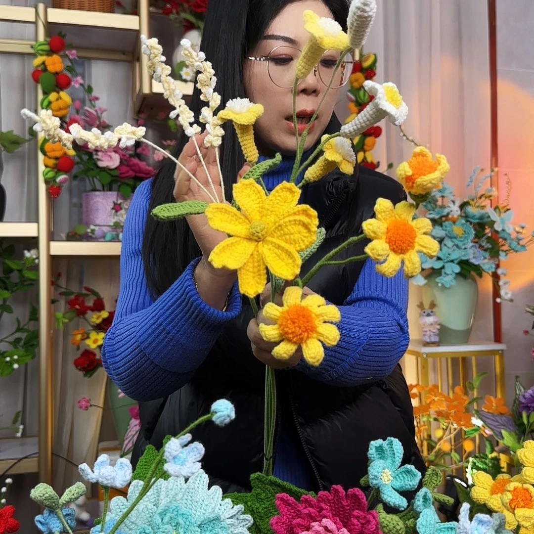 手工钩织设计花束