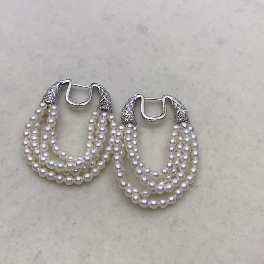 【闪购商品】淡水珍珠耳饰银S925镶嵌70