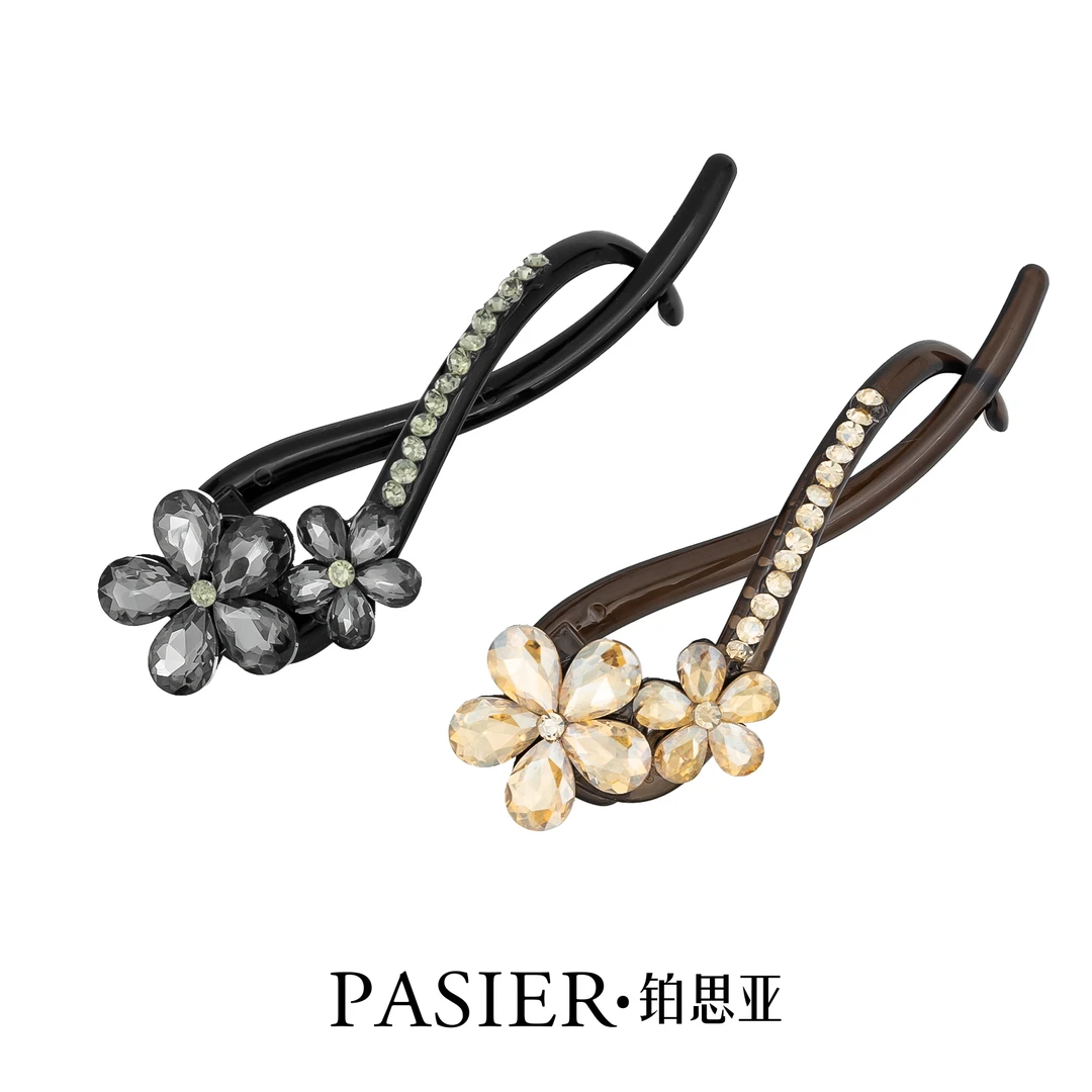 双生花 11厘米夏季浪漫百搭时尚花朵扭扭发夹NN031