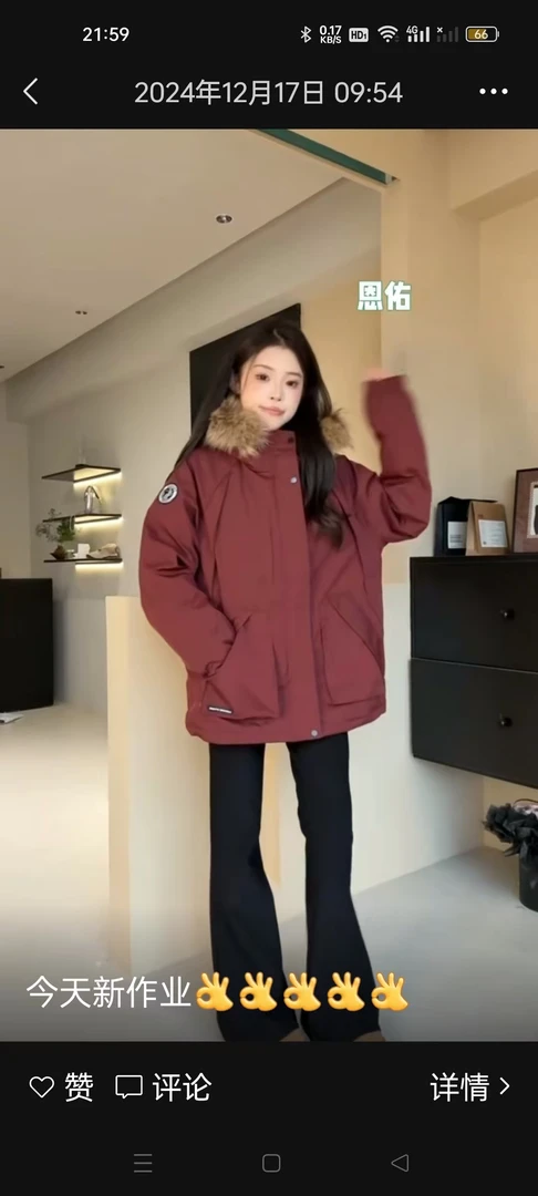 工装派克服新款冬季保暖棉衣毛领加厚棉服外套棉衣