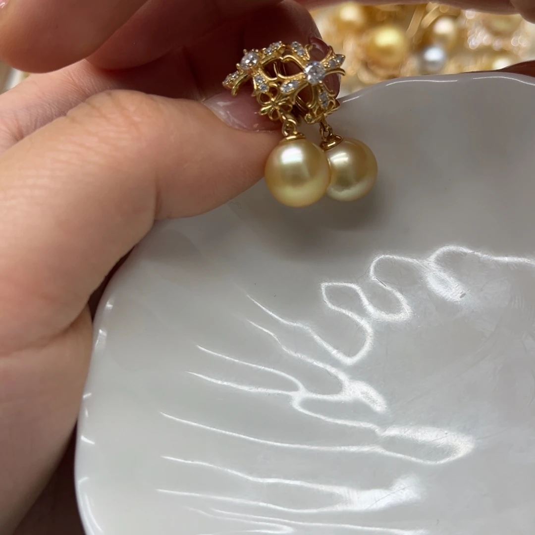 耳饰海水珍珠银S925镶嵌