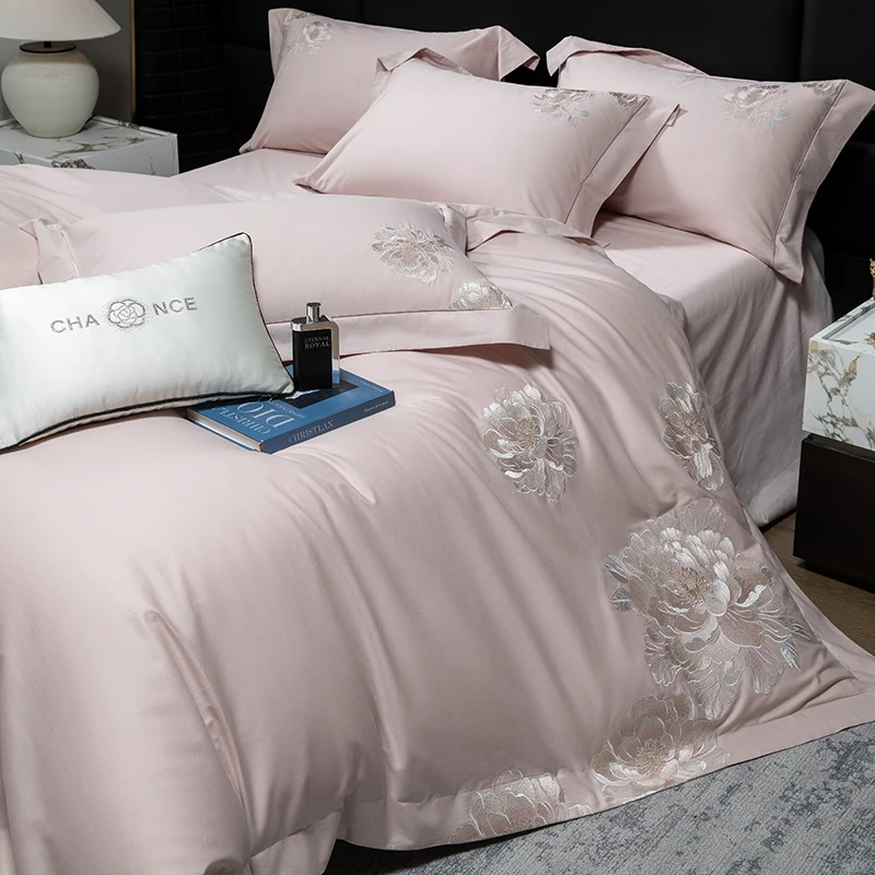 【秀色生活】凯特--2025新款高端轻奢 斜纹全棉 绣花工艺款四季款