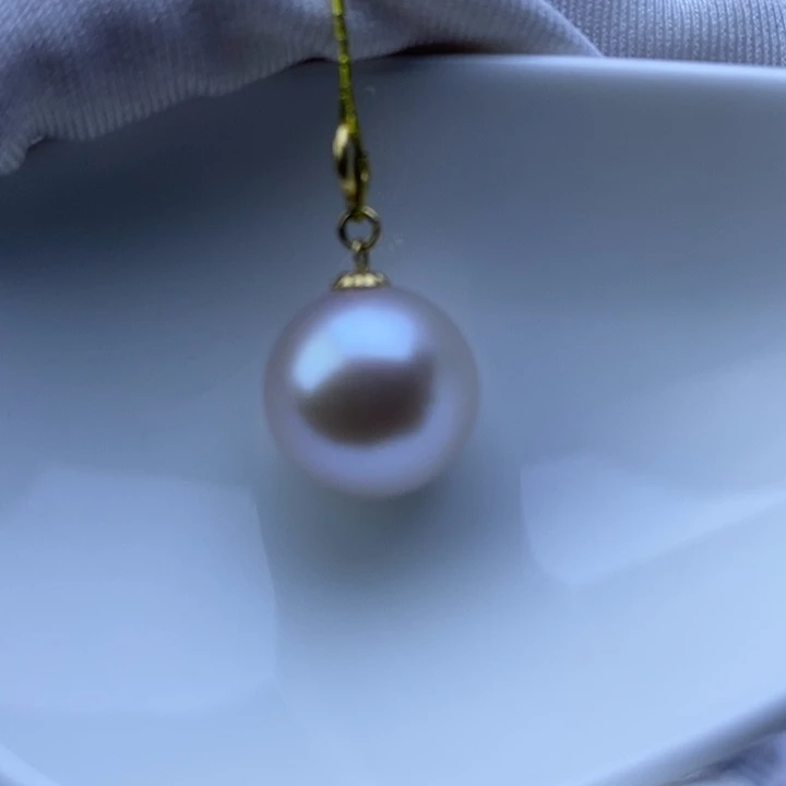 淡水珍珠吊坠(不含链)18K金镶嵌