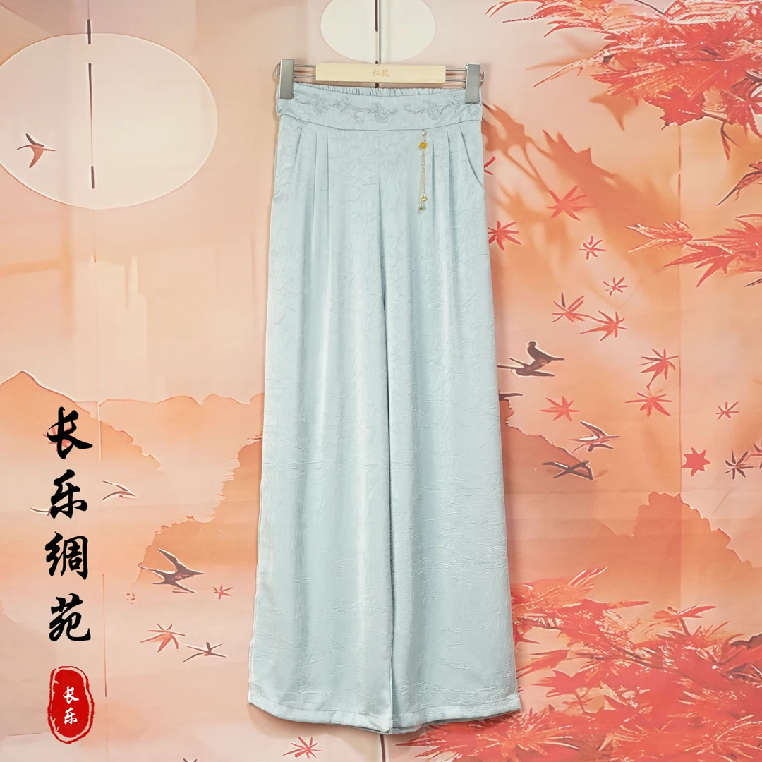 D【长乐绸苑】夏季新款新中式国风休闲直筒裤（H918）