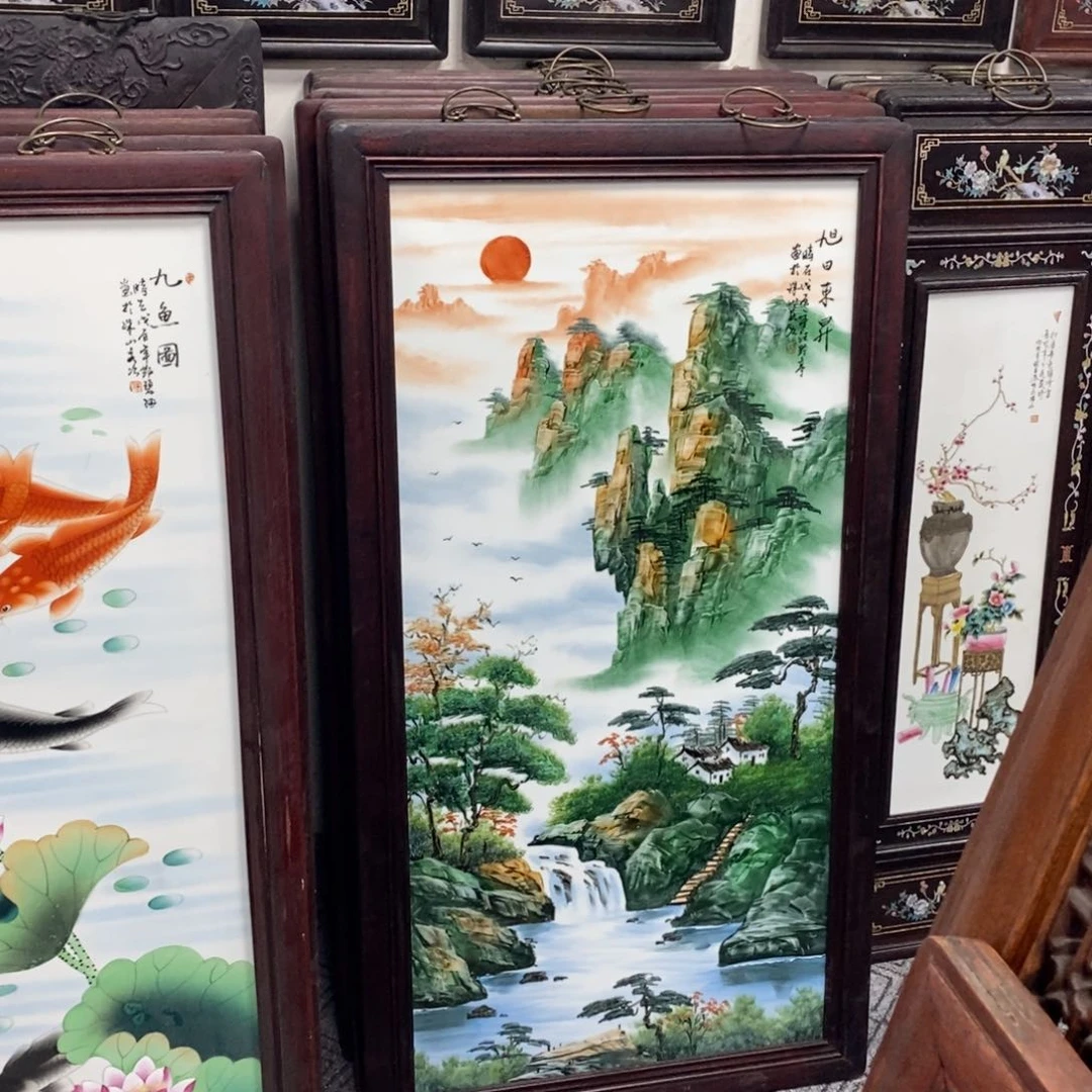 瓷片1.2*66*1景德镇瓷板画柴窑烧制