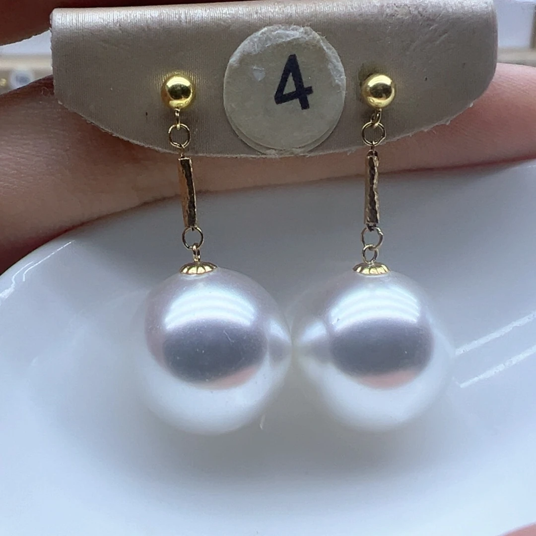 18K金镶嵌淡水珍珠耳饰