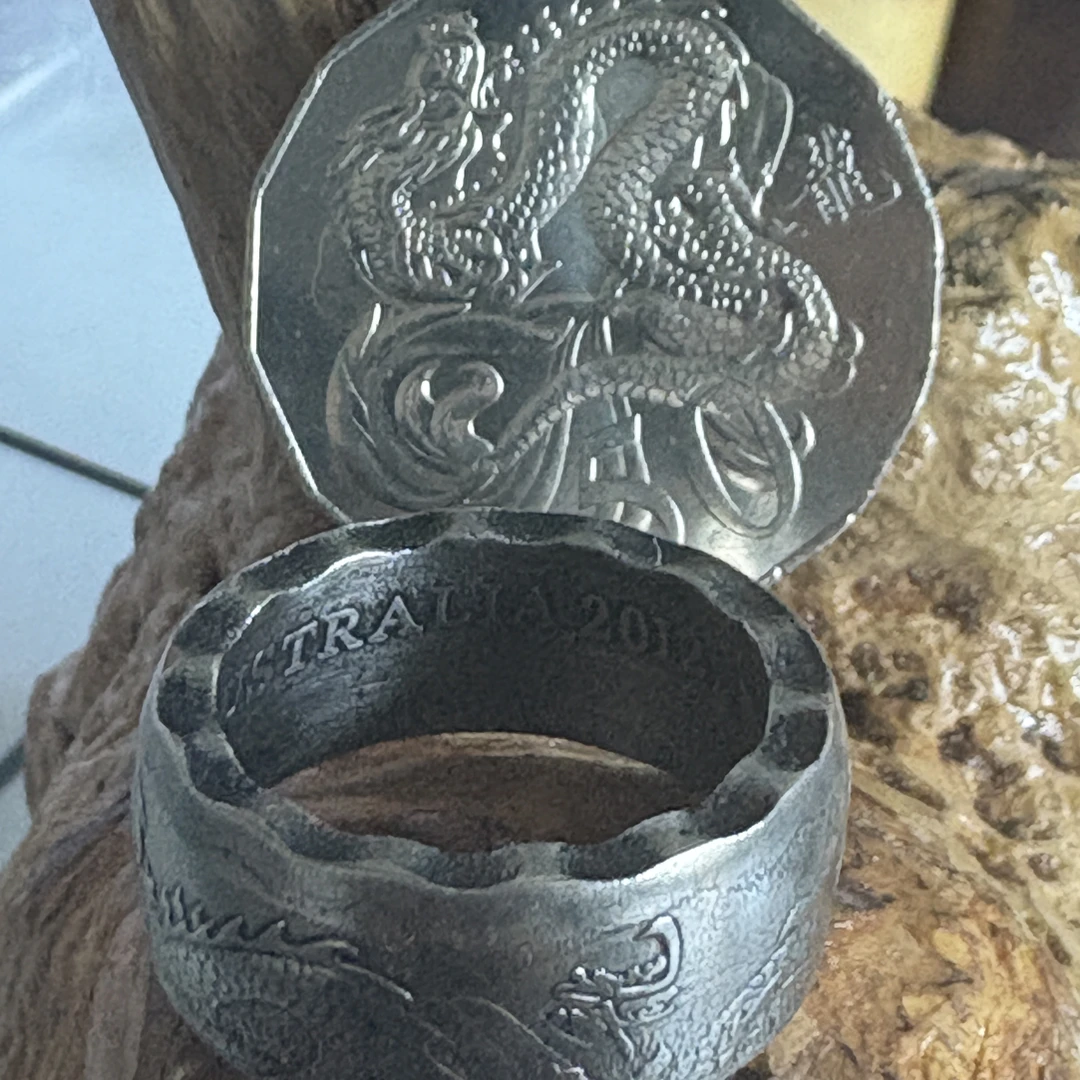 纯铜戒指 纯铜戒指 【铃铛阁】澳大利亚龙币指环戒指饰品