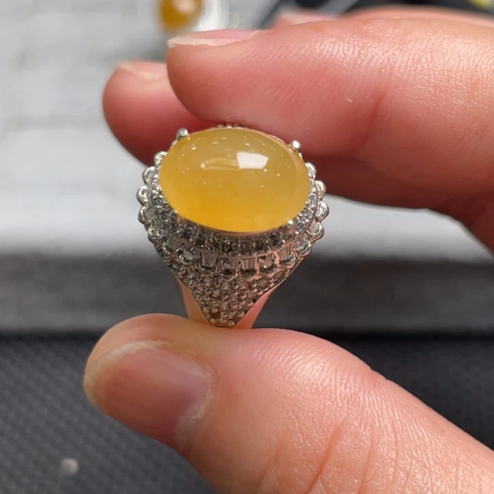 翡翠戒指未镶嵌缅甸天然翡翠戒指