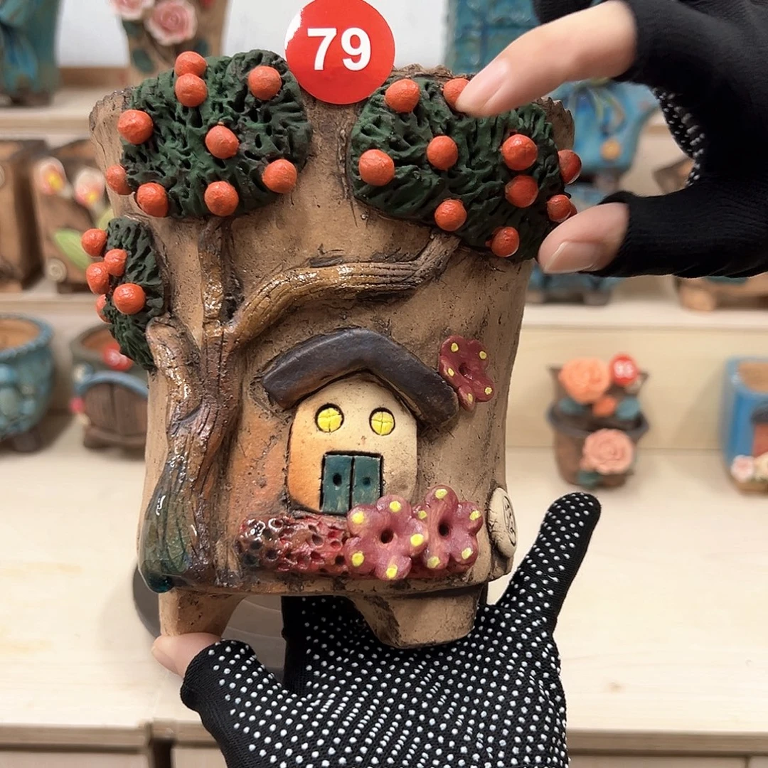 紫砂花盆79号内口13×11外高16