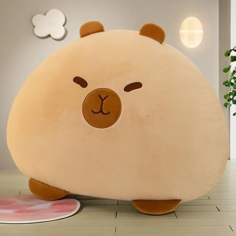 B贝可爱靠垫公仔毛绒玩具卡皮水豚女生生日礼物50cm手工误差2-5cm