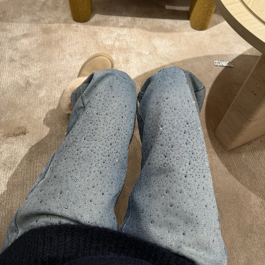 BETTERJOELAY -加绒【闪闪晨雾】时尚百搭休闲直筒牛仔裤JG9765