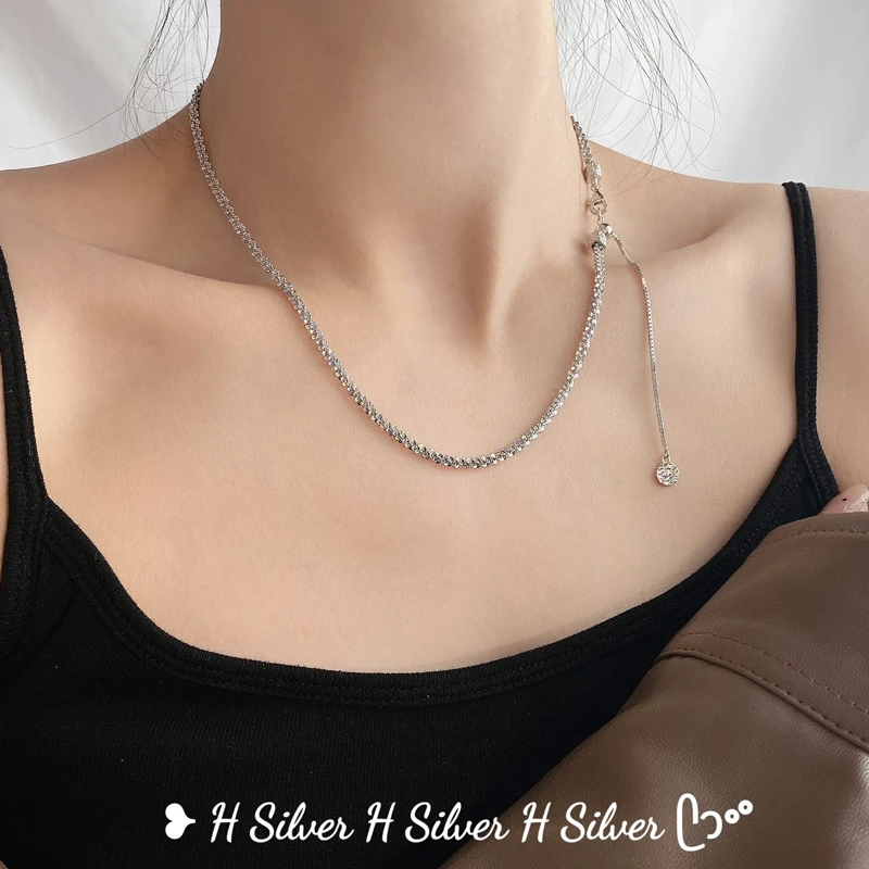 罗泰老银匠 链子925银 波光粼粼项链女款轻奢小众百搭锁骨链颈链