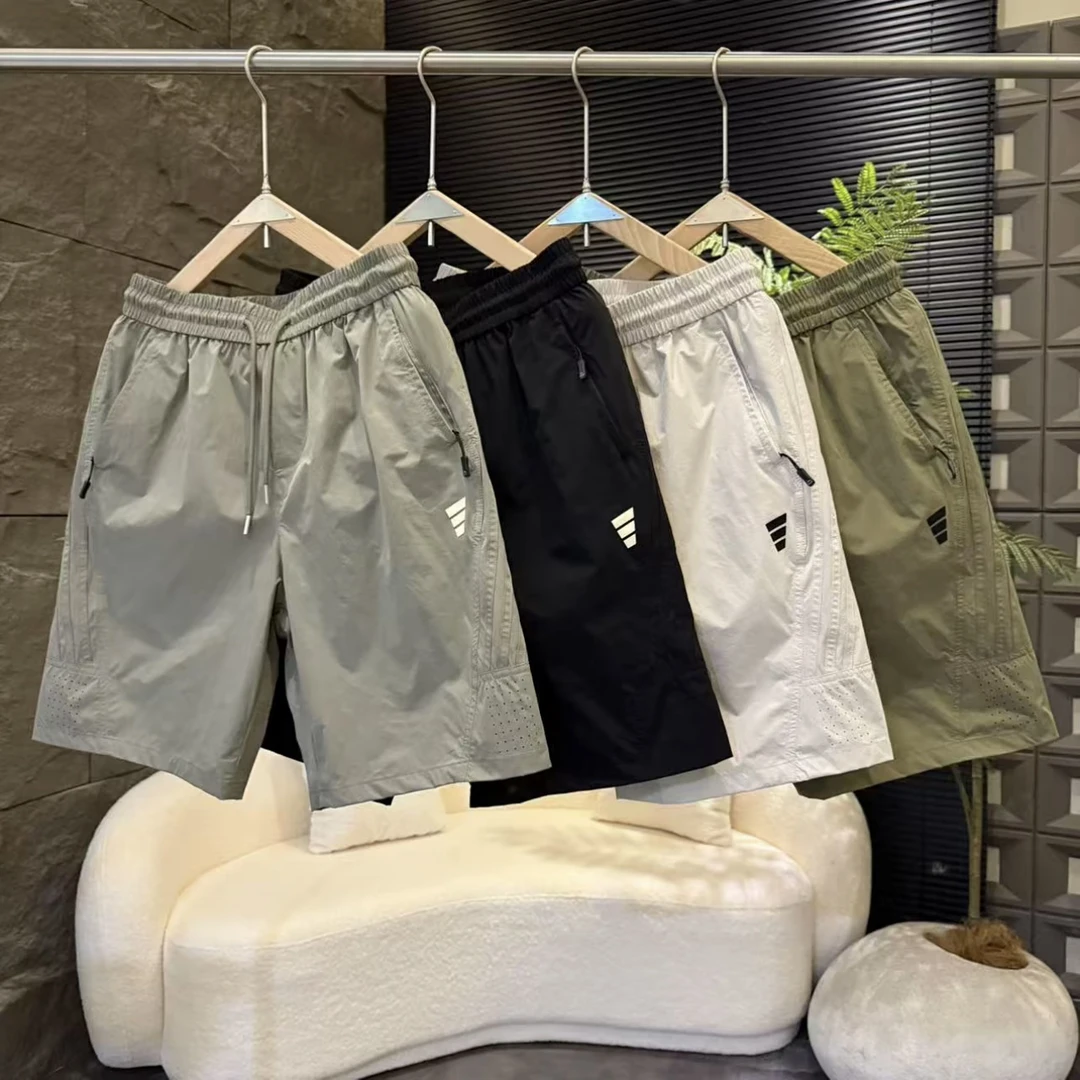 夏季男士短裤拉链口袋透气网眼五分裤宽松休闲舒适工装裤男女同款