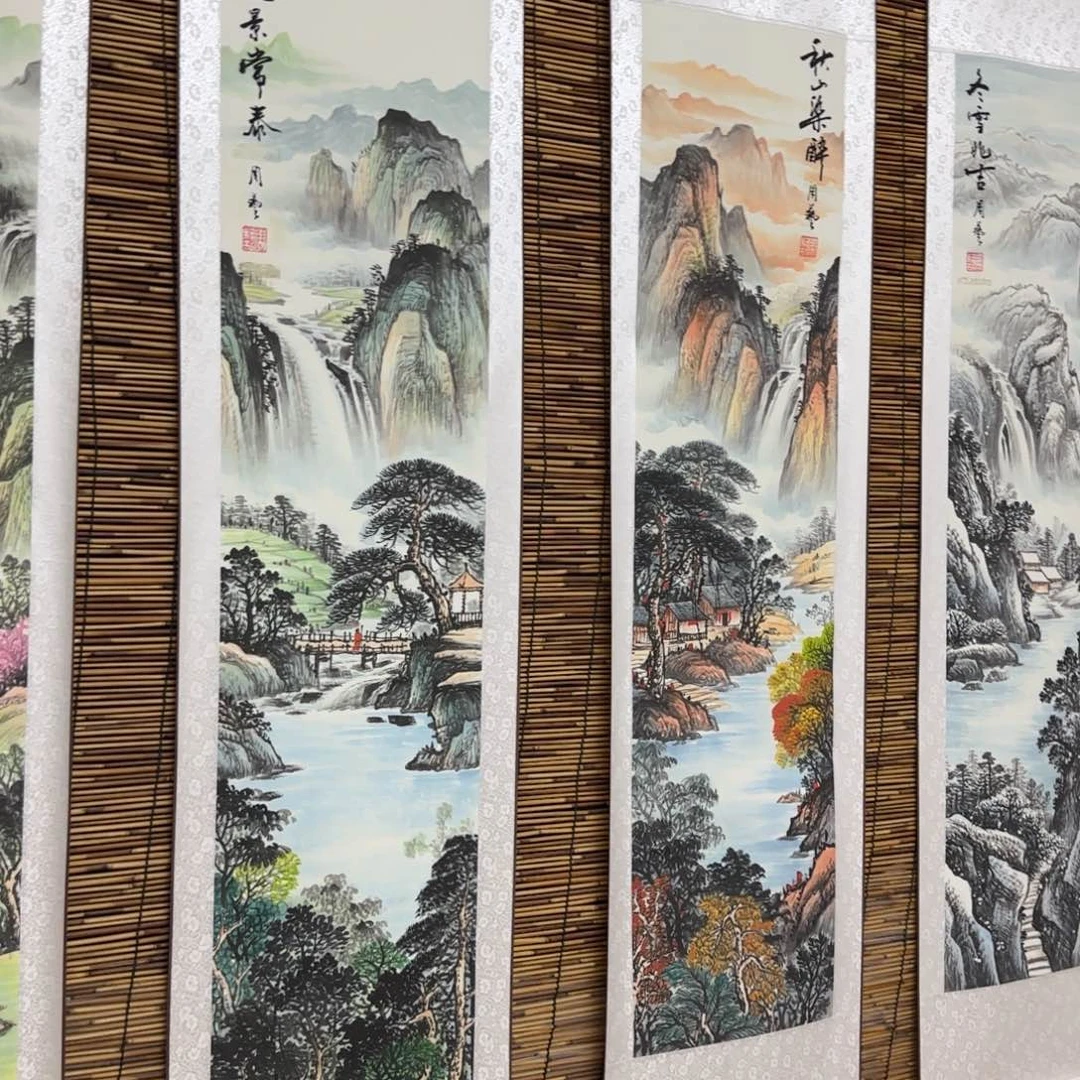 A***谢国画QB四幅一套作品！带证书！只限一单