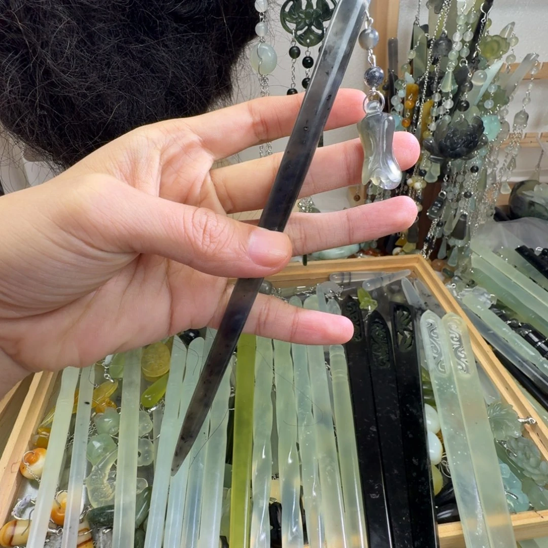 蛇纹石玉合金发饰