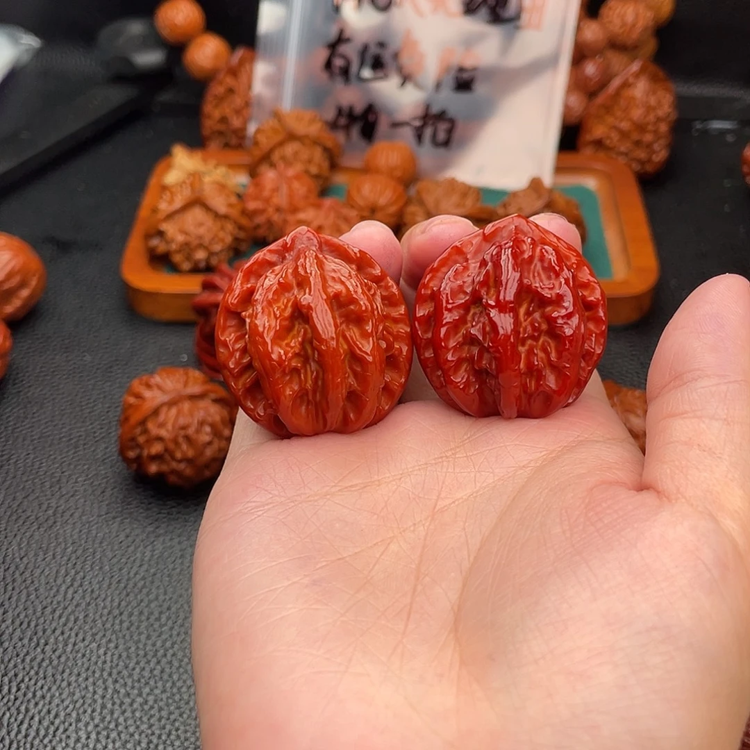 把件文玩核桃火焰八棱
