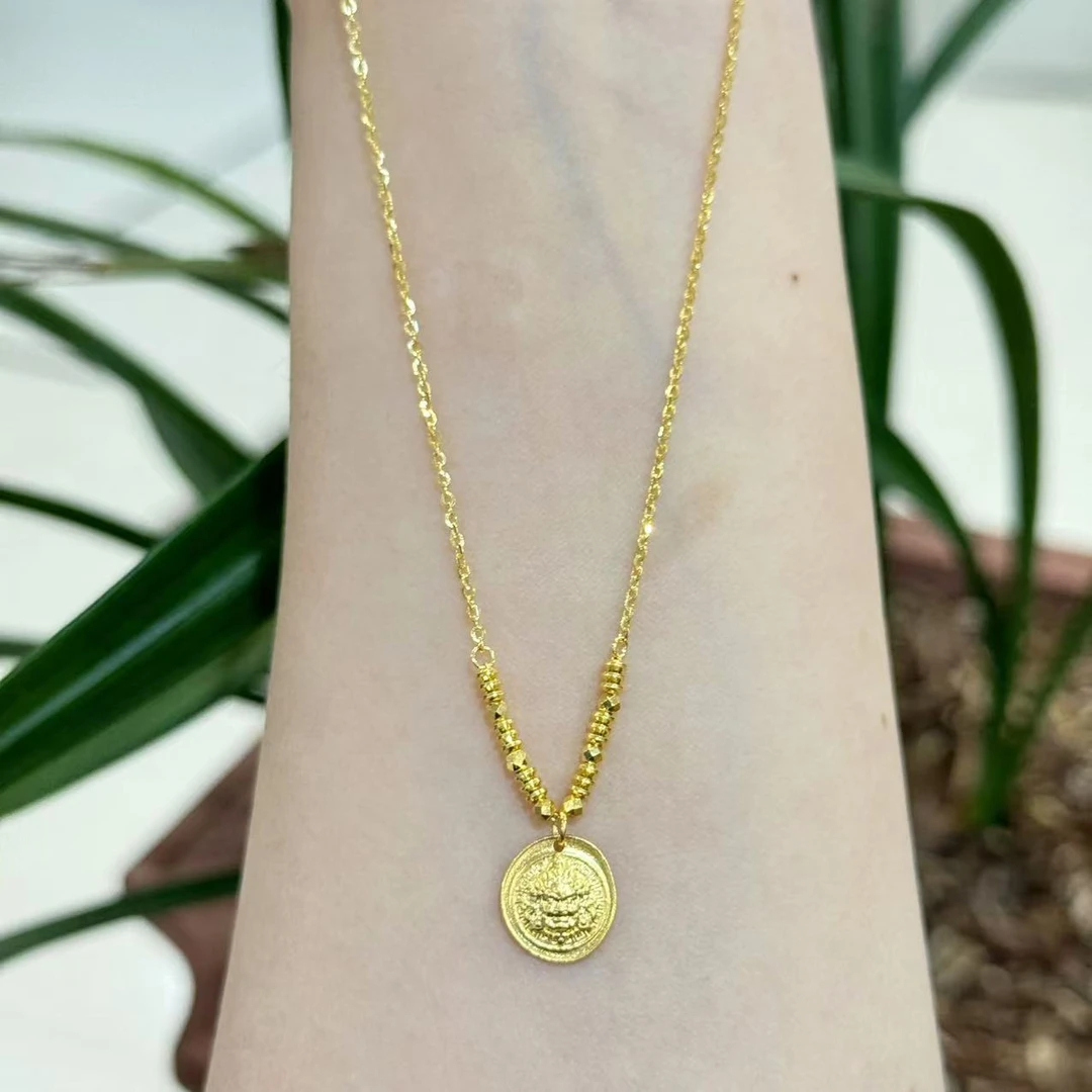 X【蹦迪黄财财套链】足金999精工5G