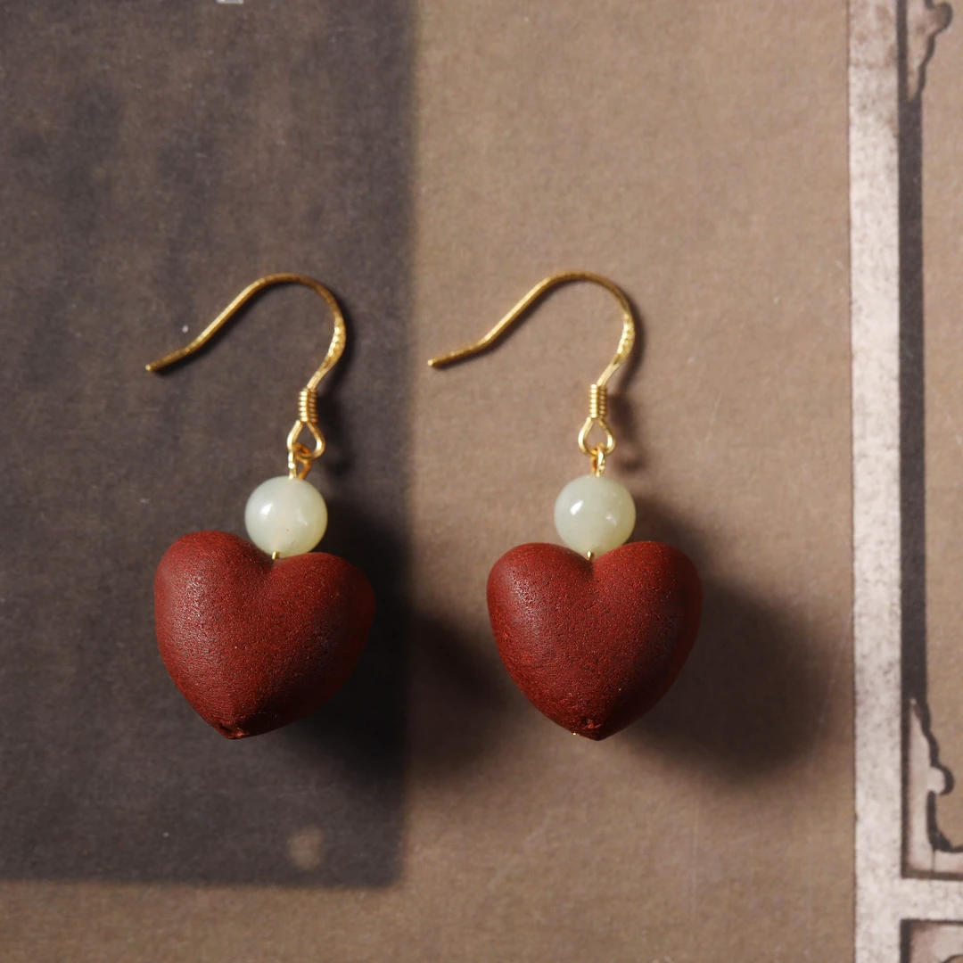 古法合香系列【花蕊夫人】心形耳坠纯手工制作HX4HR4