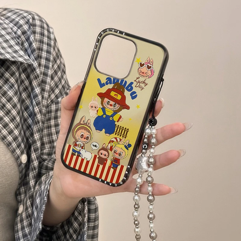 休闲卡通个性背带裤拉布布适用苹果16promax手机壳iphone13新款15