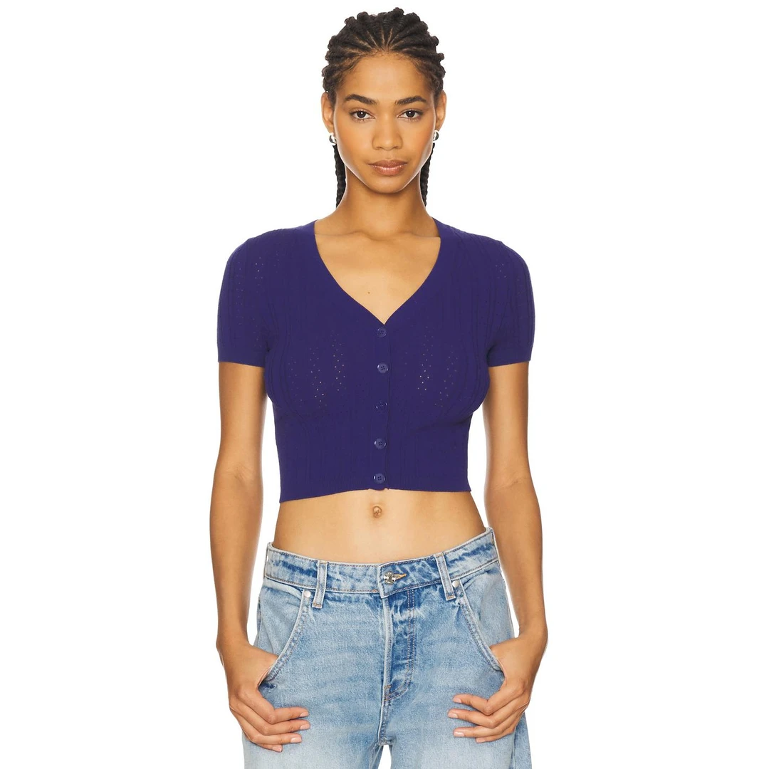 FREE PEOPLE FREE PEOPLE CASSIE 开襟羊毛衫 靛蓝 衬衫