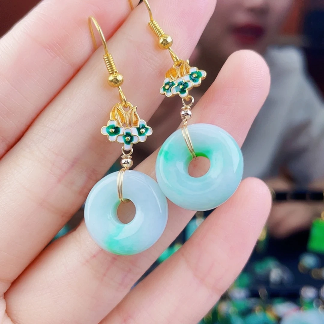 翡翠未镶嵌耳饰饰品