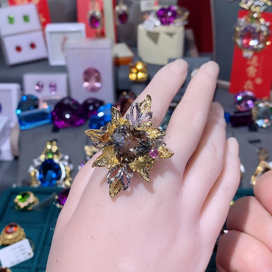 托帕石戒指银S925镶嵌?**?戒指