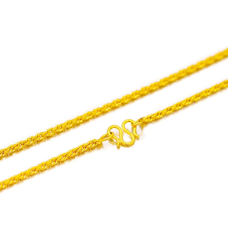 黄铜项链 仿金电镀黄铜女款水波链造型新中式个性风潮日韩女士锁