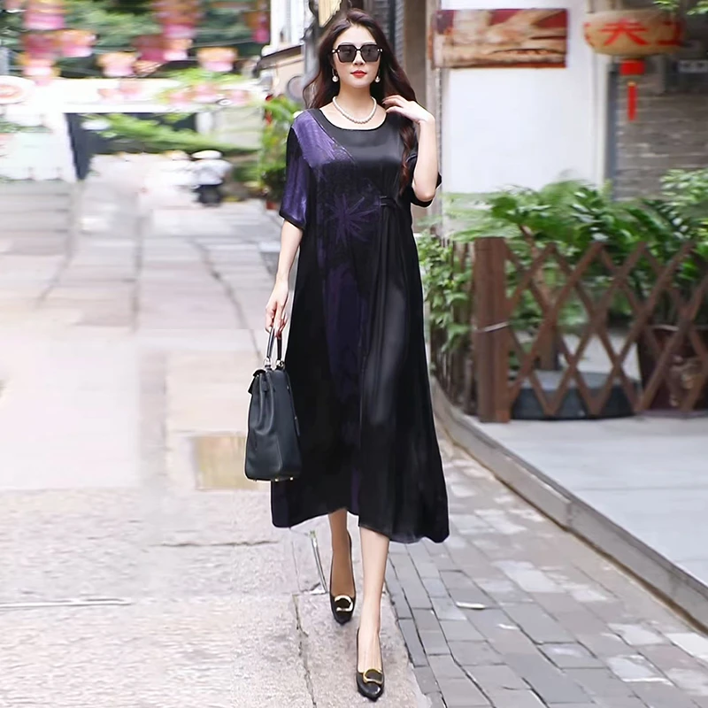 75850重磅连衣裙新款高端大牌宽松大码女装胖MM妈妈显瘦裙子