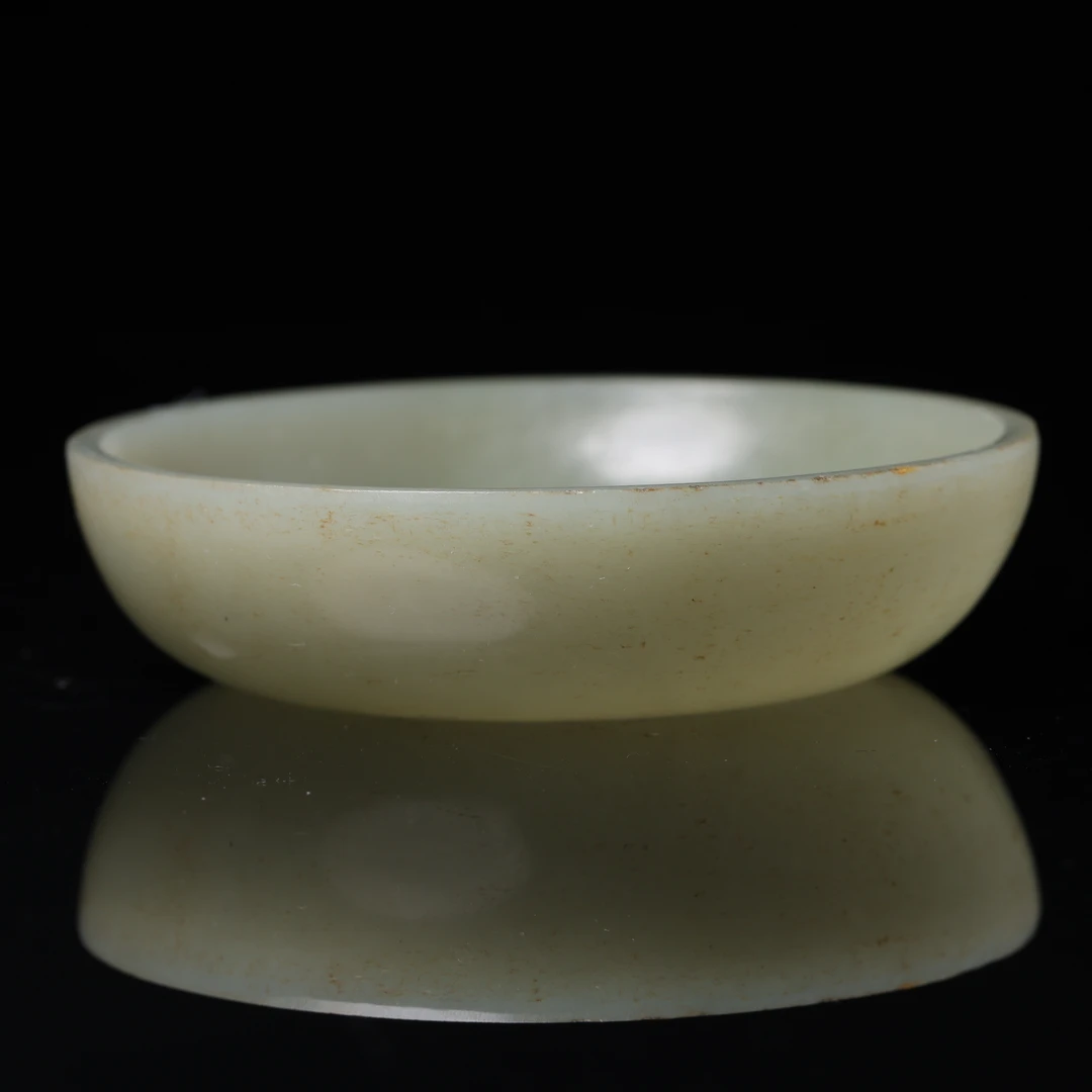 清代和田玉素玉碟