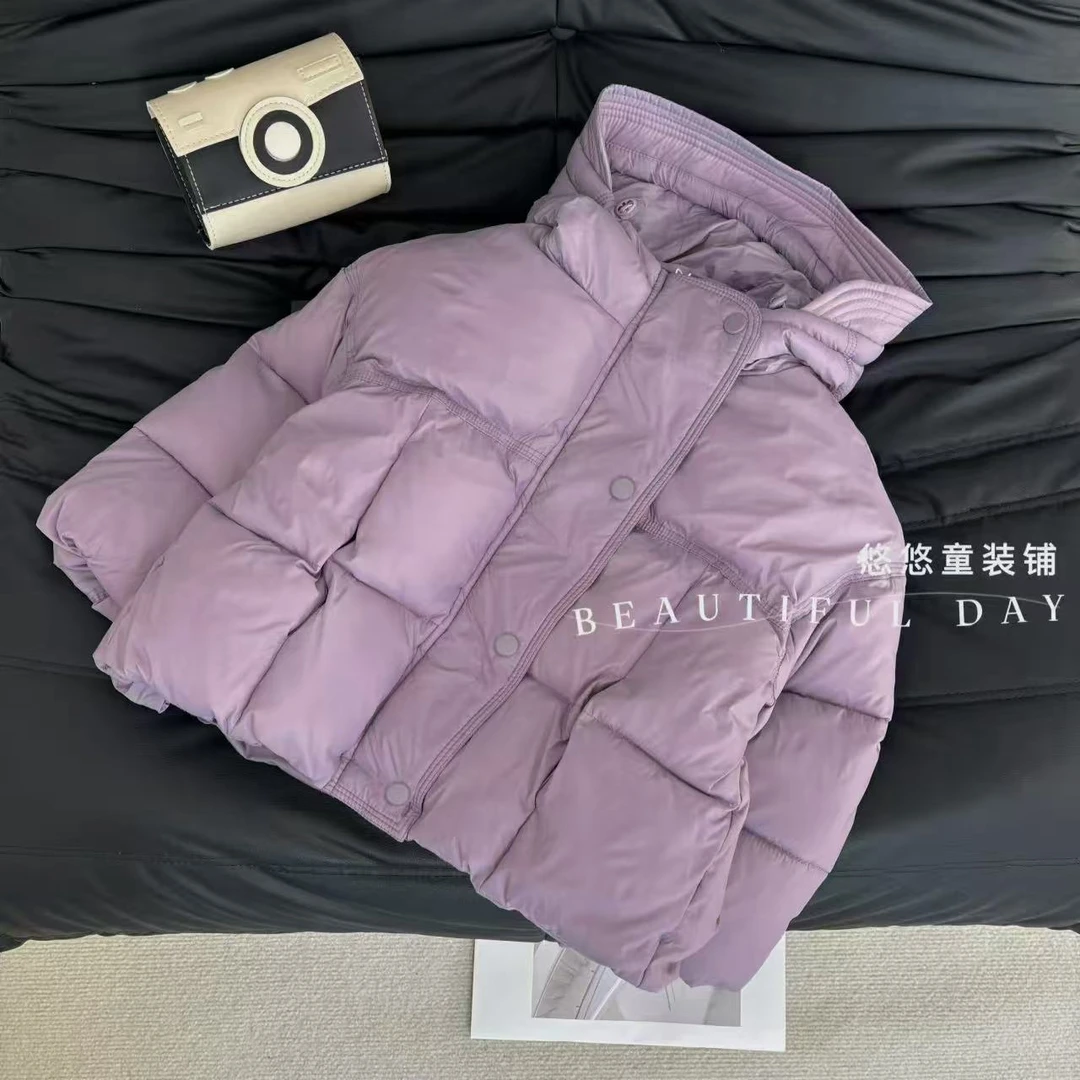 【现货】冬季棉服女童女宝宝冬常规款保暖厚款百搭淑女休闲风纯色
