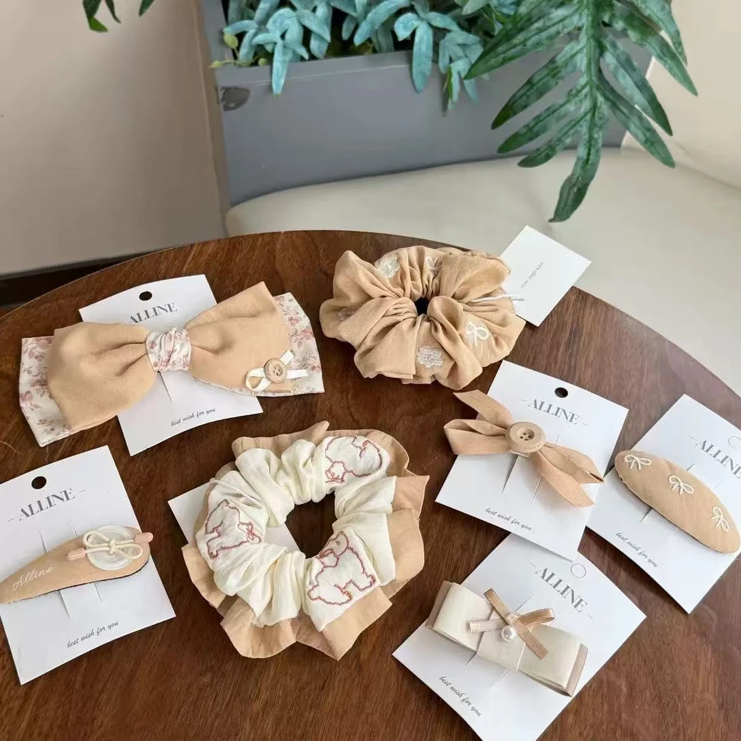 韩版新款百搭时尚气质发圈方巾马尾夹套盒 先拍后看