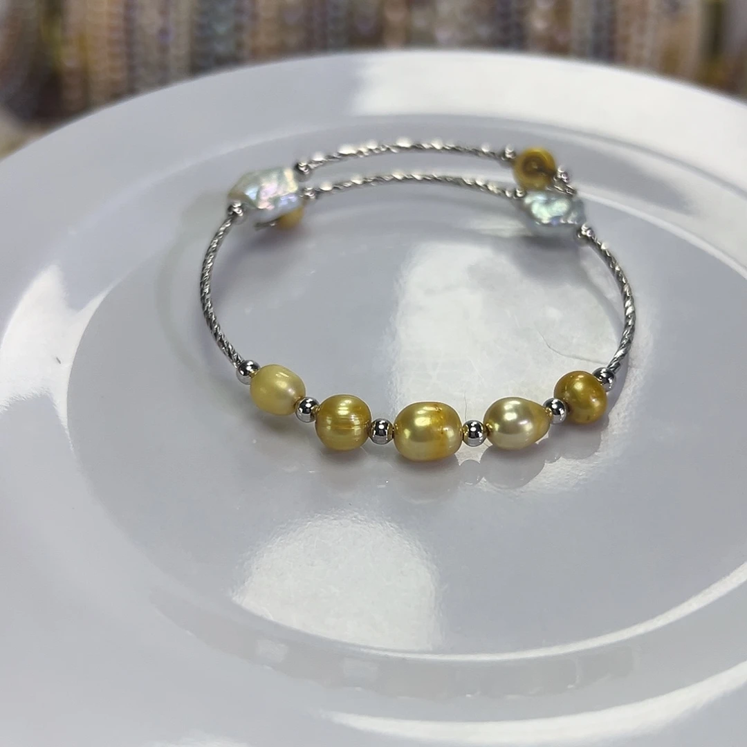 手绳淡水珍珠钛钢