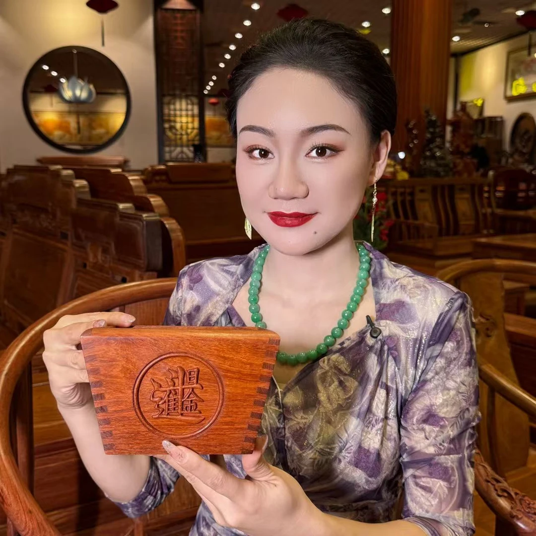 大木侠缅甸花梨木大果紫檀日进斗金双面雕刻米斗尺寸:15*15*10cm