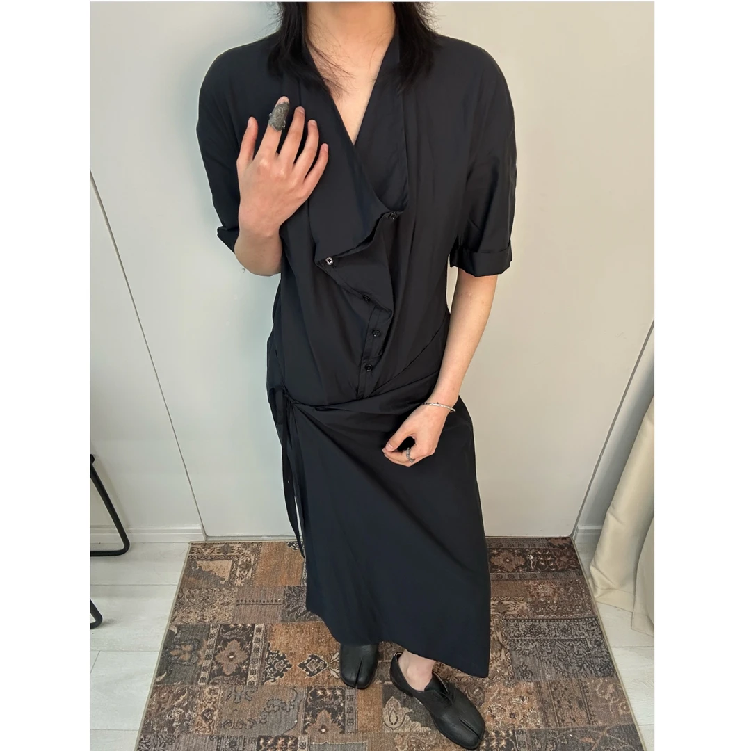全新未使用【Lemaire】垂坠感绑带连衣裙 DR1068 LF1209
