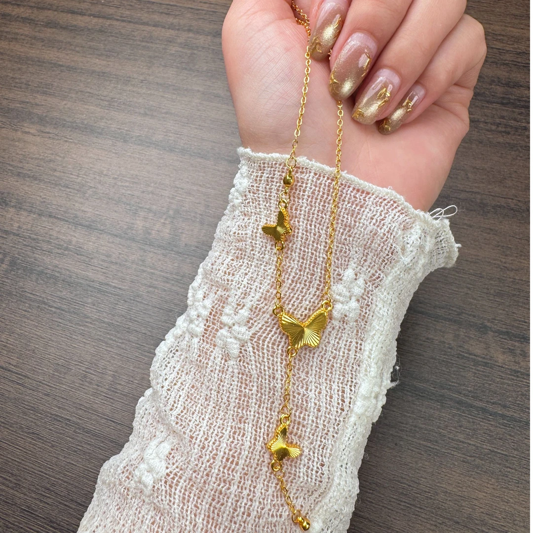 铜合金项链 流苏小仙蝴蝶项链高级百搭仙女
