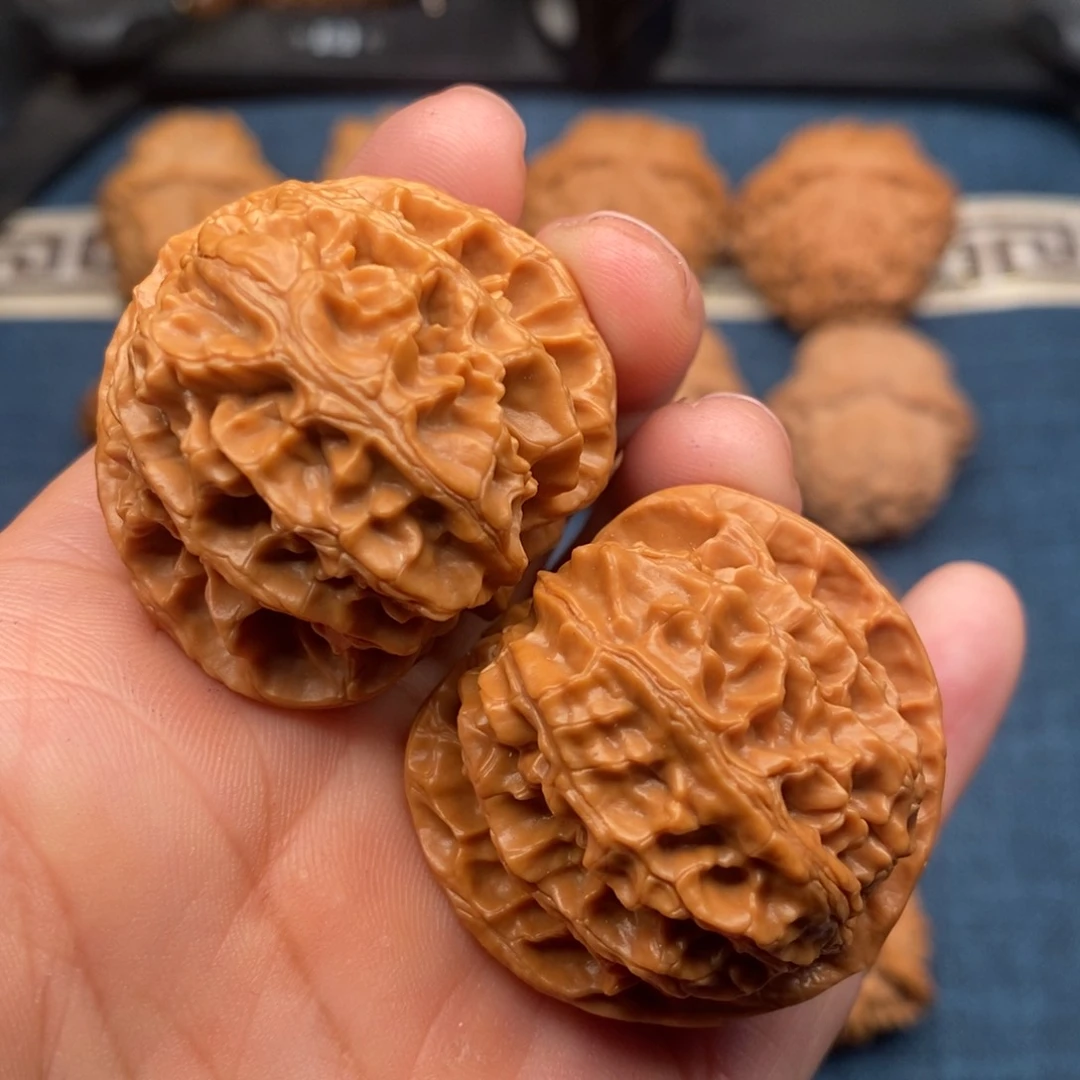 文玩核桃把件38桃心球苹果